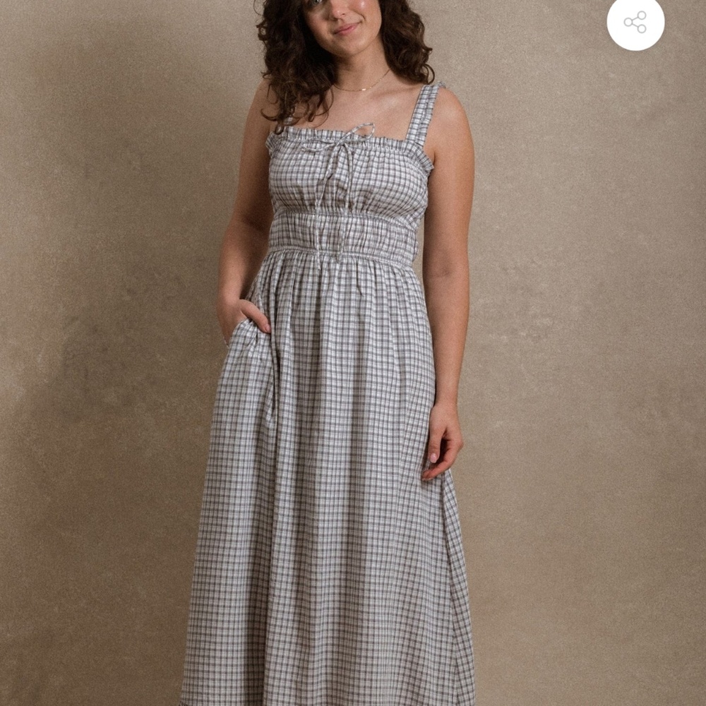 Neuflora Windsor Dress — Blue Grey Plaid size S